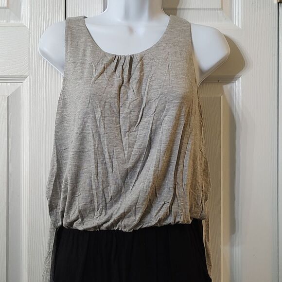 Elevenses gray and black sleeveless long pant romper pantsuit Sz XS EUC - Picture 3 of 7